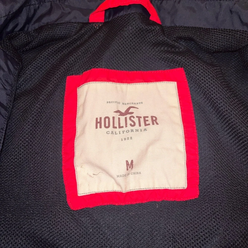 Y2K Style Hollister Men’s Black Red Windbreaker Jacket Medium | EUC - Picture 6 of 12